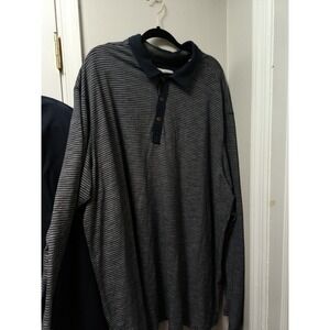 Tommy Bahamas Jeans Island Crafted Men Cotton Long Sleeve Navy Gray Shirt 3XT